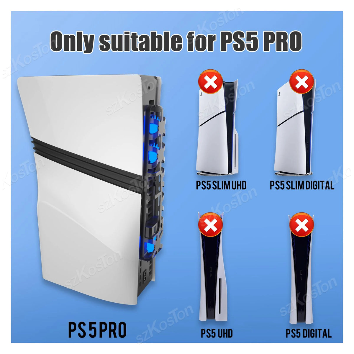 For PS5 Pro Cooling Fan External Fan Quiet Cooler with USB P