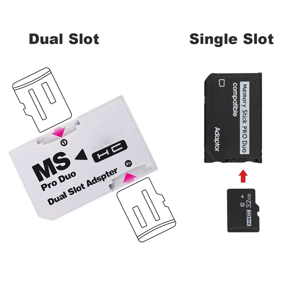 Memory Stick Pro Duo Reader TF to MS SD Card for PSP1000/PSP