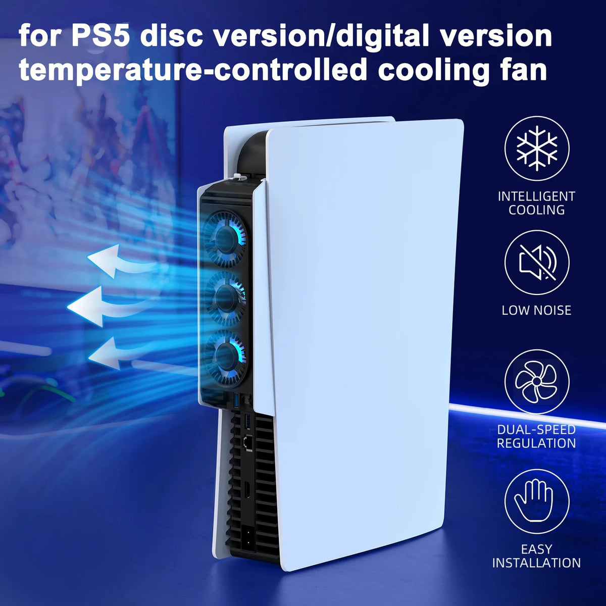 for PS5 disc version and digital version console cooling fan