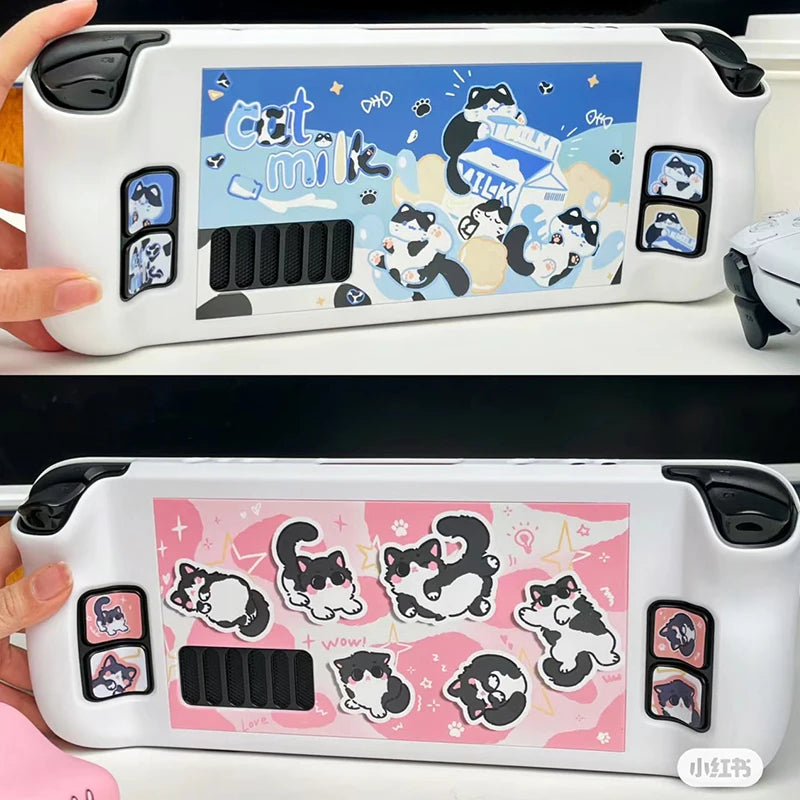 Cartoon Milk Cat Protective Case for Steam Deck Game Console