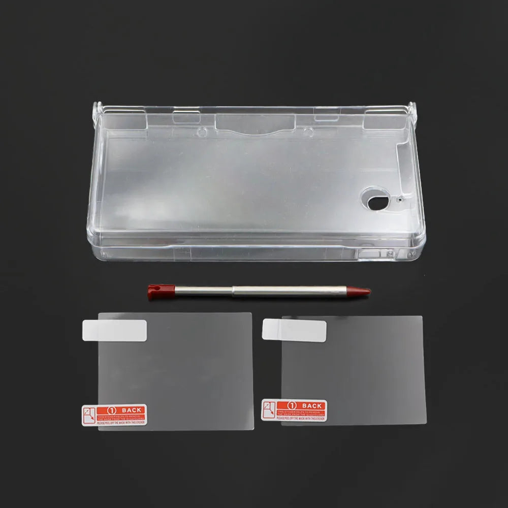 Clear Transparent Split Hard Case For NDSI Protective Cover Shell Screen Protector Film Stylus Touch Pen 1Set