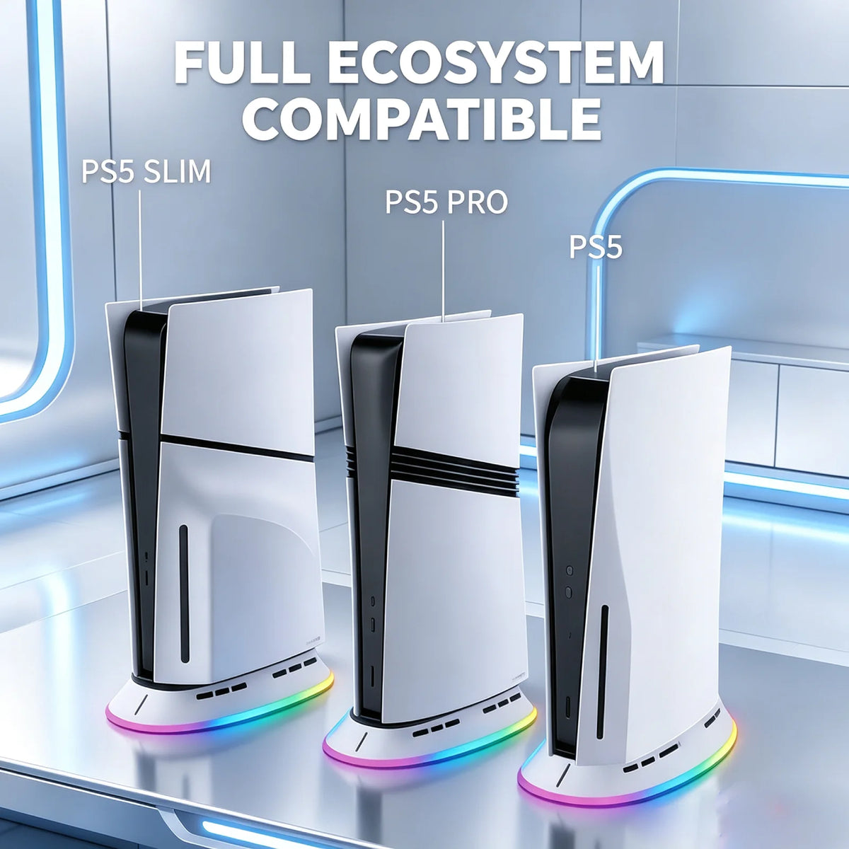 Dual Fan Cooling Station for PS5 PS5 Slim PS5 Pro RGB Consol