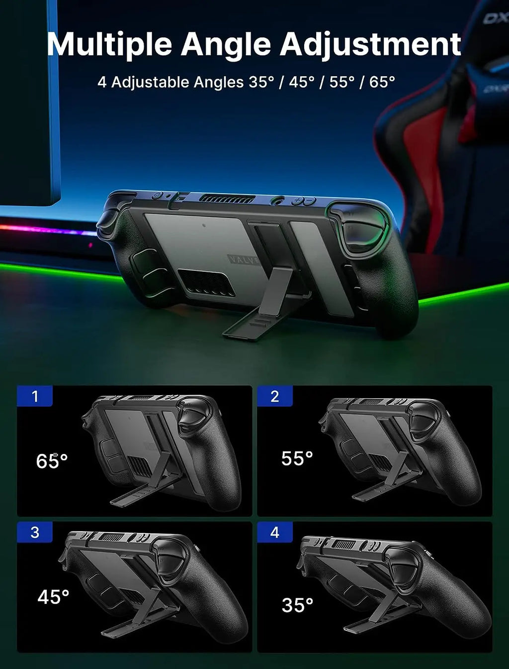 Kickstand Case for Steam Deck Upgrade The Adjustable Angle S