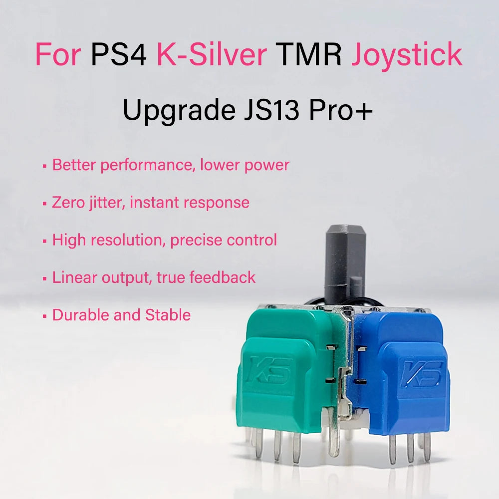 2/10pcs K-Silver JS13 PRO+ TMR Joystick for PS4 DUALSHOCK 4 