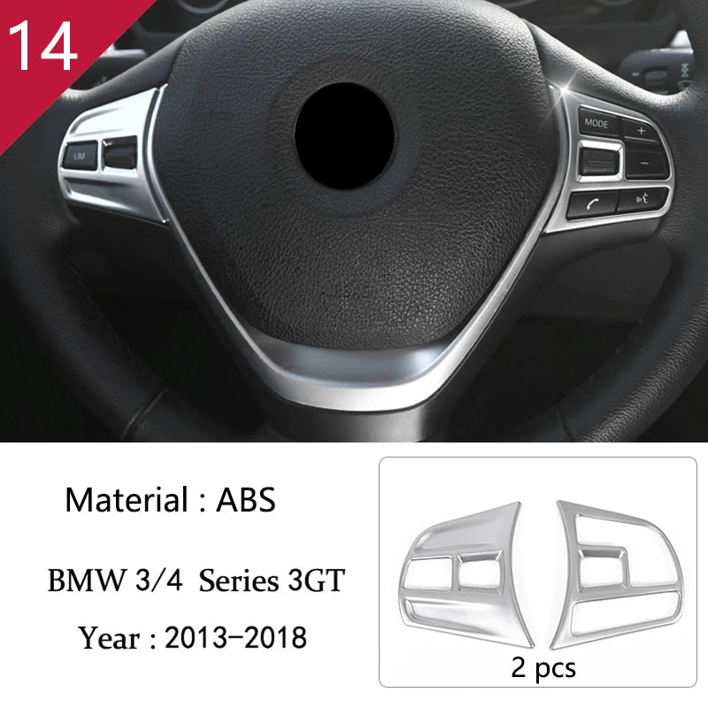 For BMW 3 4 Series 3GT F30 F32 F34 Car Styling interior Gearshift AC CD button Panel Door Armrest Decoration Cover Trim Sticker