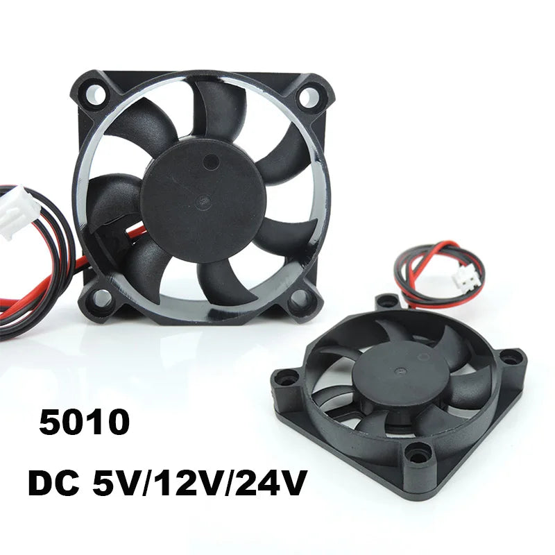 DC 5010 5V/12V/24V Computer CPU Cooler Mini Cooling Fan 50MM