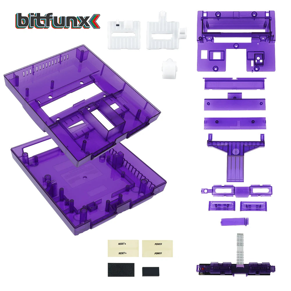 Bitfunx SNES Replacement Shell Transparent Case for Nintendo