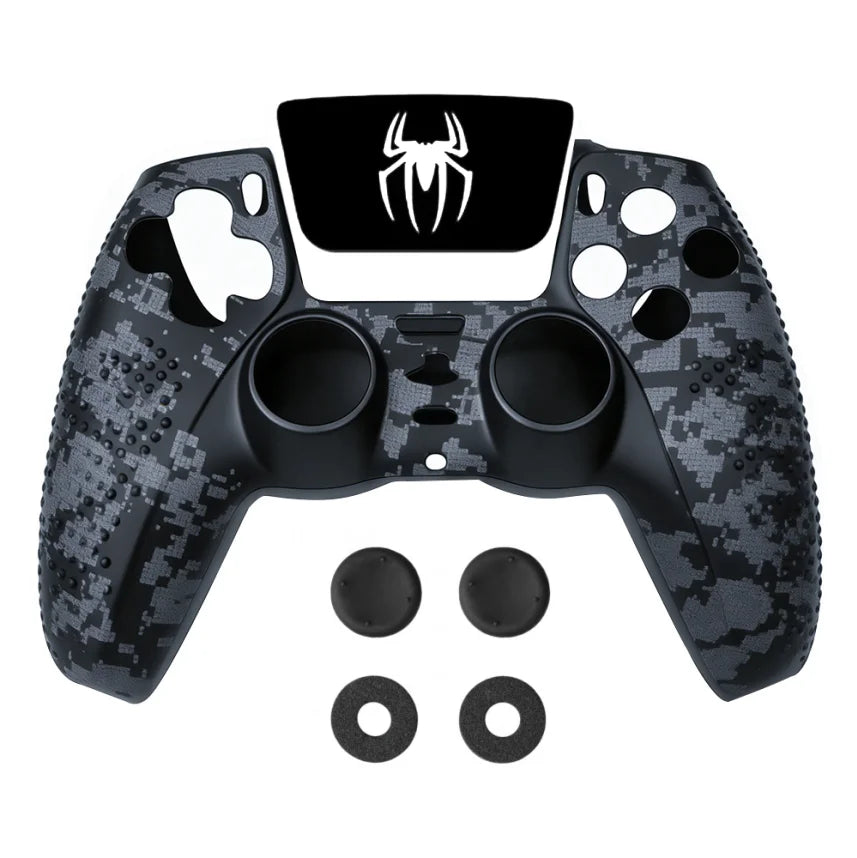 Controller Skin Shell for PS5 Controller Silicone Cover Case Rubber Thumb Grip Gaps Touch Pad Sticker Sponge For PS5 Fit In Dock