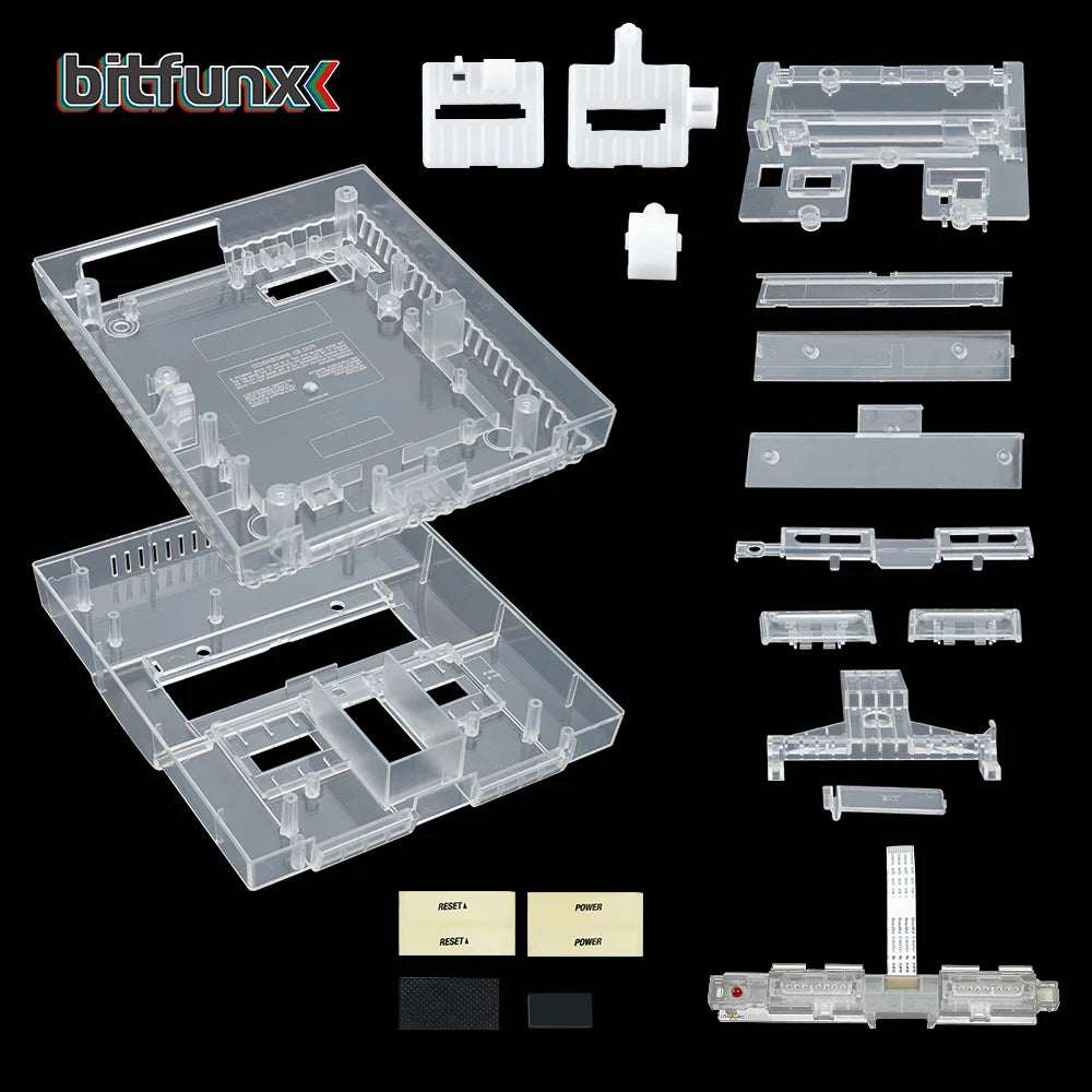 Bitfunx SNES Replacement Shell Transparent Case for Nintendo