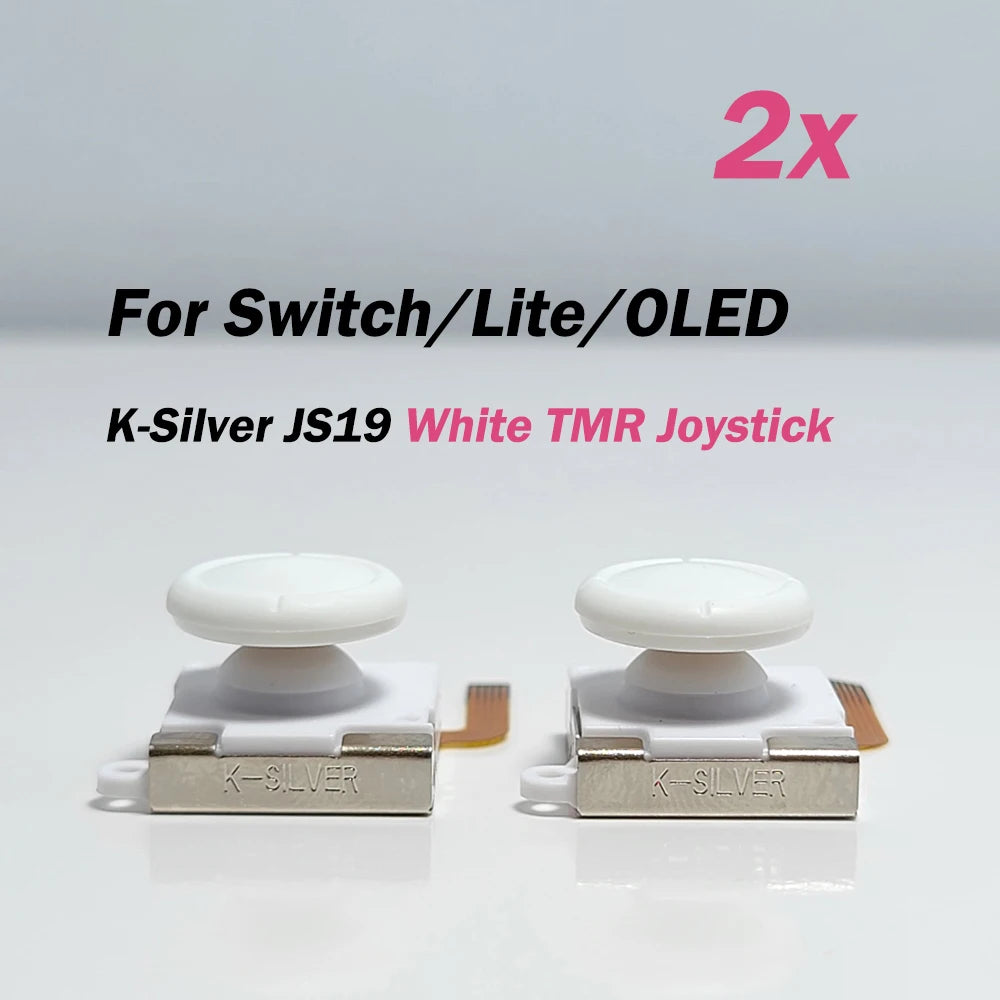 2pcs K-SILVER JS19 TMR Joystick for Nintend Switch NS OLED Joy-Con for NS Lite Replacement Thumb Stick 3D Analog JoyCon Joystick