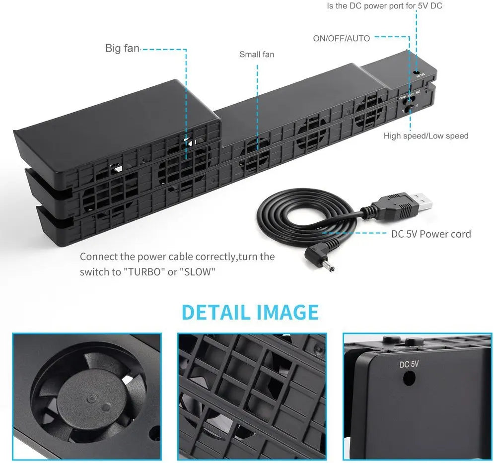 Cooling Fan Cooler DC 5V For Sony PS4 Pro Slim Game Console 