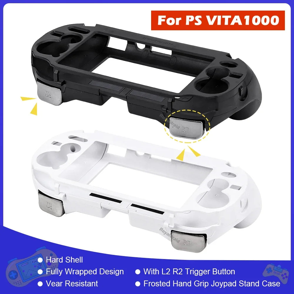 Black White Frosted Hand Grip Joypad Stand Case with L2 R2 T