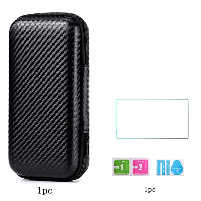 For Trimui Smart Pro Hard Carrying Case Bag+9H Tempered Glass Film Screen Protector for Trimui Smart Pro Handheld Game Console