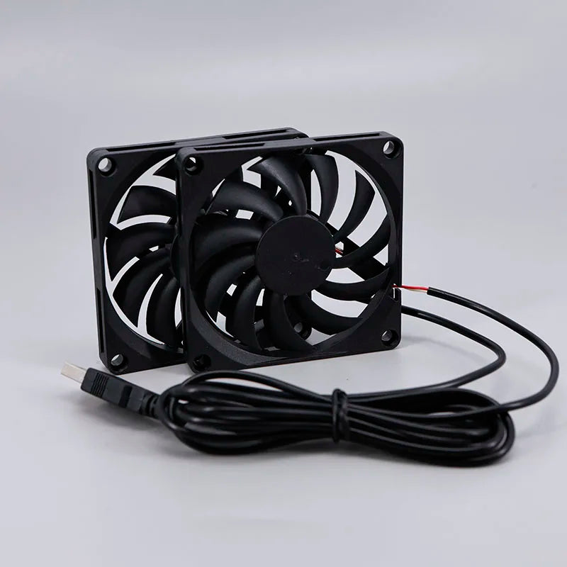 2 in 1 Black 8CM 10mm 8010 5V USB Powered Oil Bearing Comput