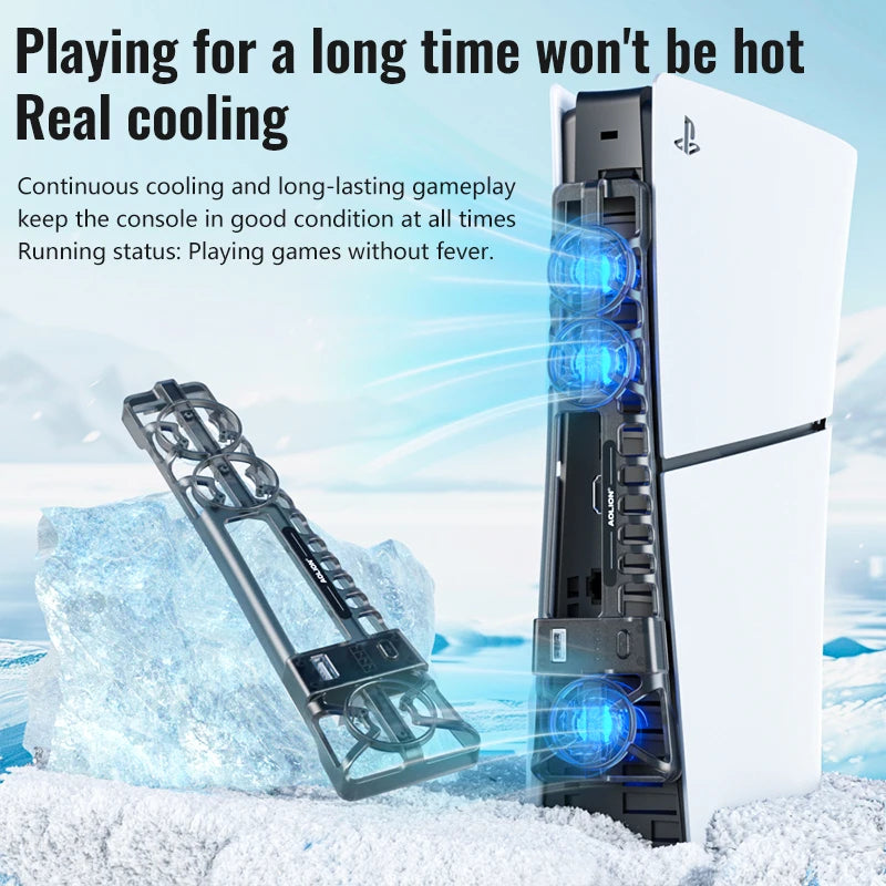 Intelligent Temperature Controlled Cooling Fan for PS5 Slim/
