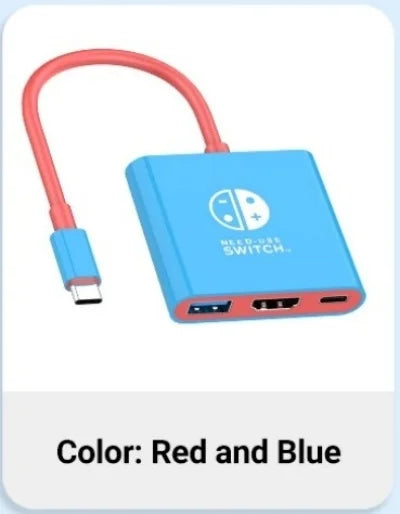 Portable Switch Docking Station TYPE-C Hub with HDMI and USB 3.0 Perfect for Travel and Gaming