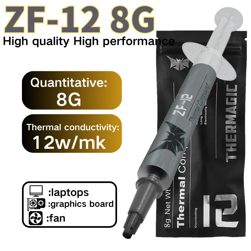 High-Quality ZF12 MX-4 Thermal Paste for CPU GPU Cooling 12W Thermal Conductivity CPU Thermal Grease for Processor And Cooler