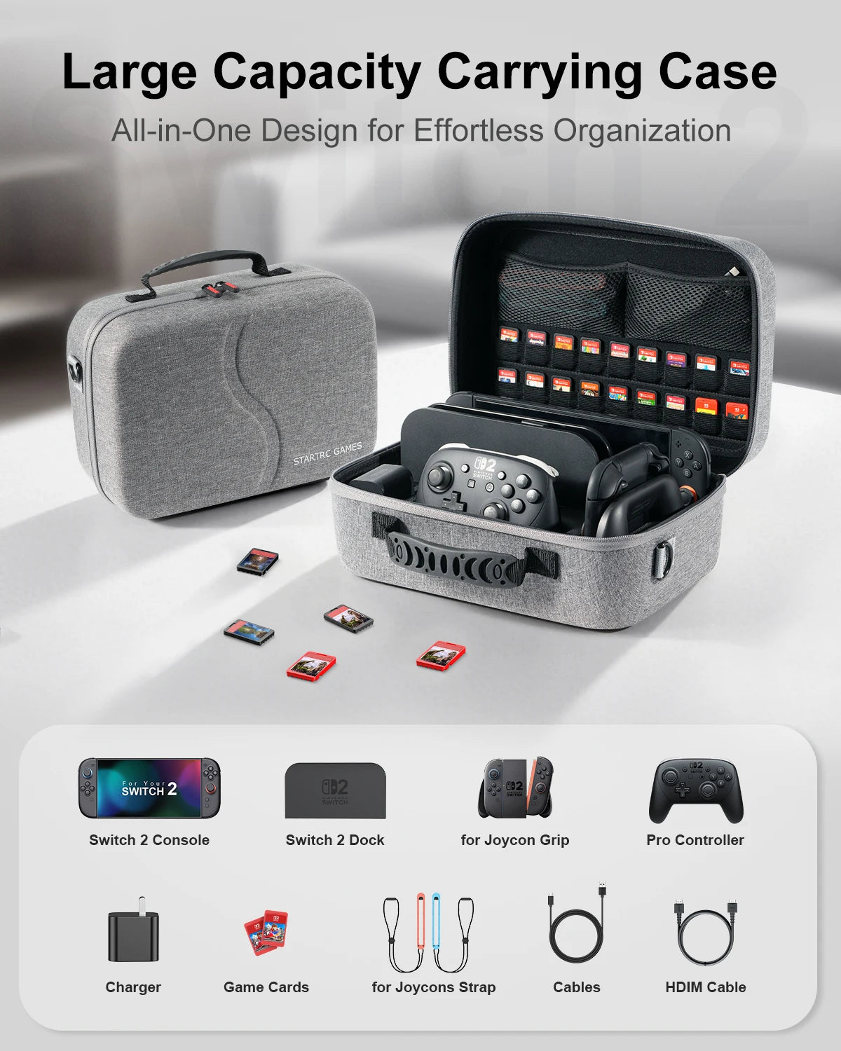 Switch 2 Travel Case Portable Storage Bag All-in-One Carryin