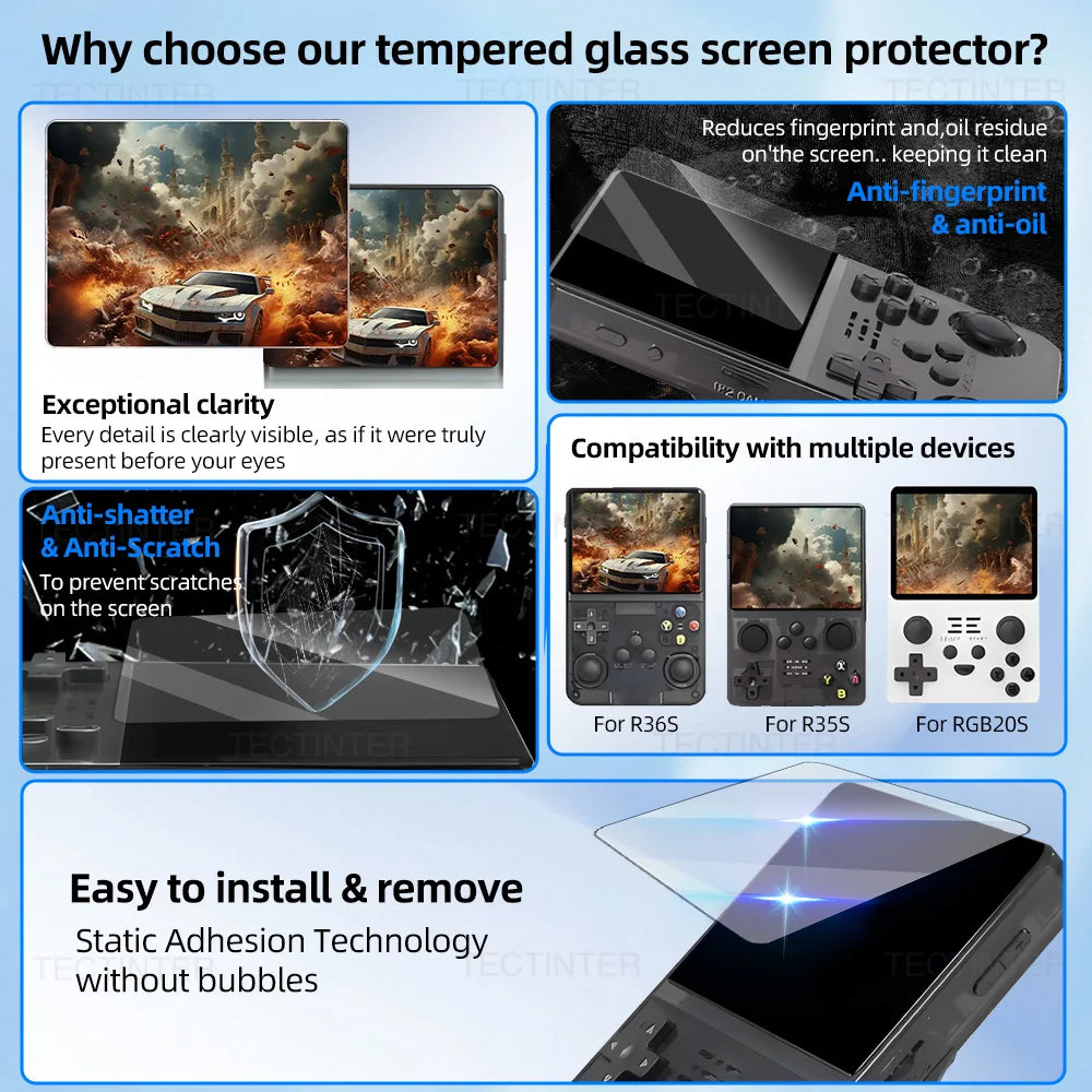 4 IN 1 For R36S Case+Screen Protector Tempered Glass Film Tr