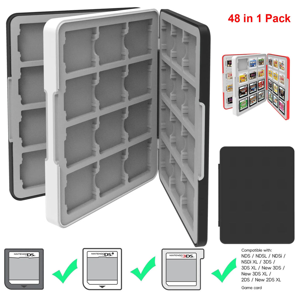 48 in 1 Portable Game Cards Storage Hard Case for NEW 3DS XL