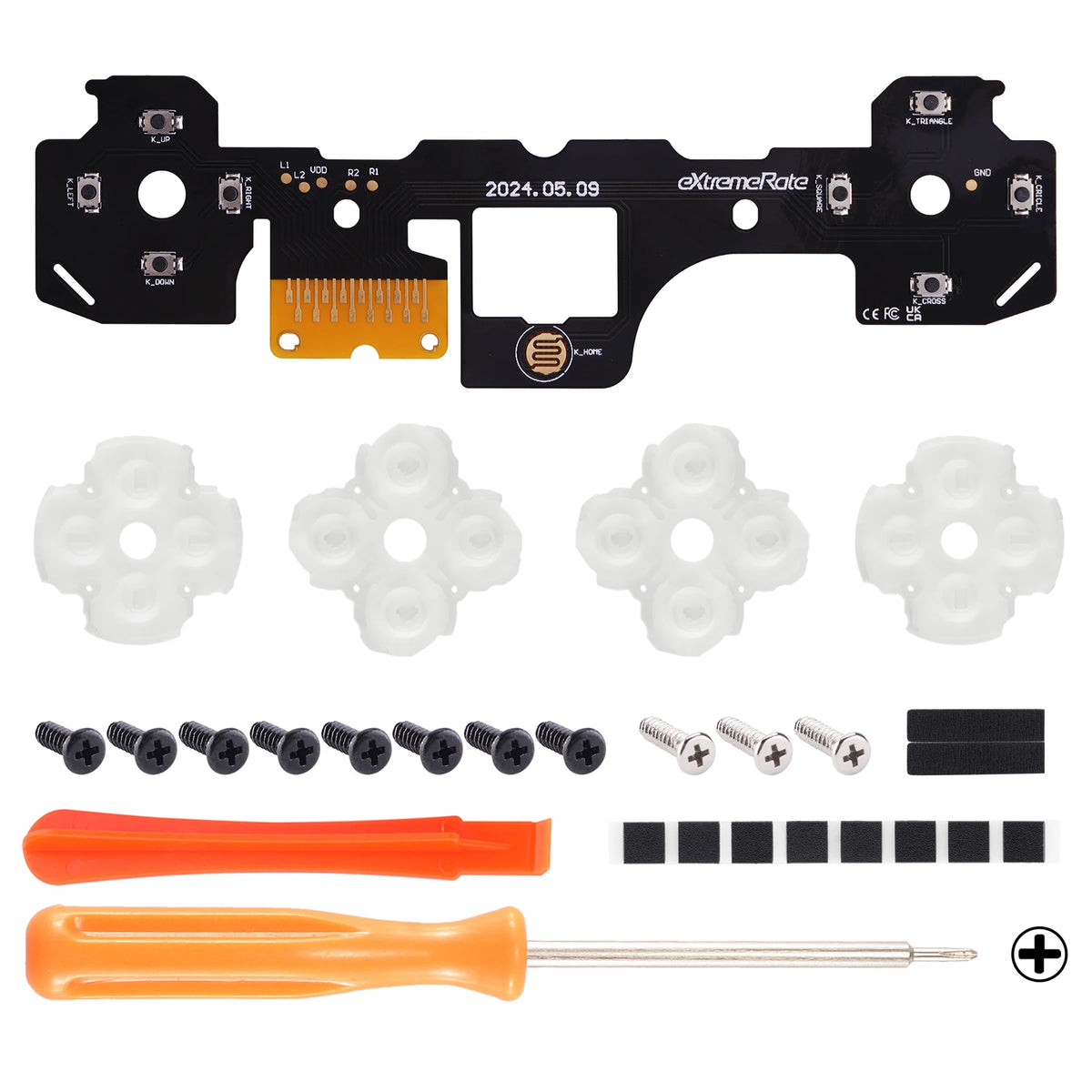 eXtremeRate Face Clicky Kit for ps5 Controller BDM-030/040/050/060 Hard Silicone Tactile Dpad Action Buttons Mouse Click Kit