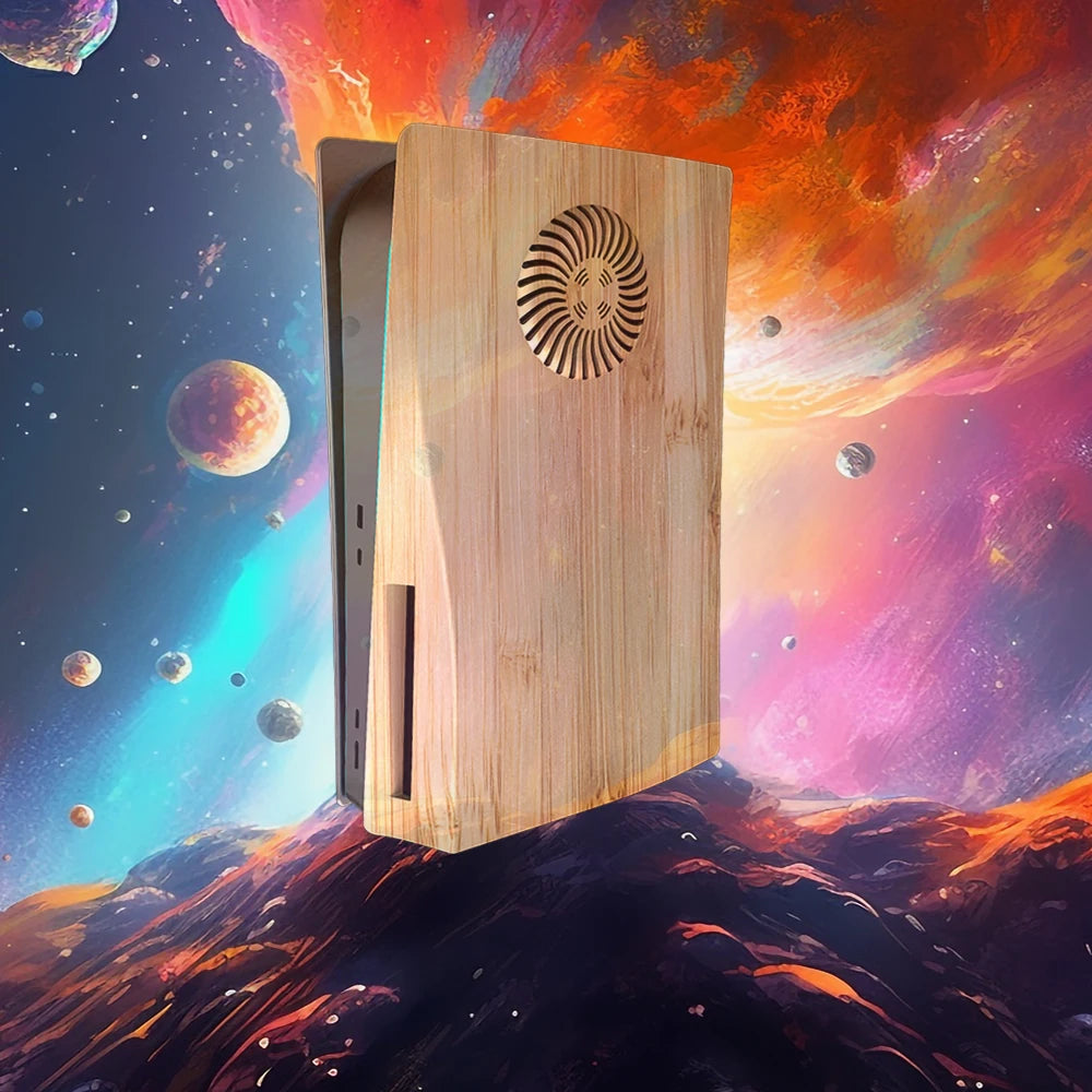 Disc Edition Wood Color Faceplate with Cooling Vents for PS5