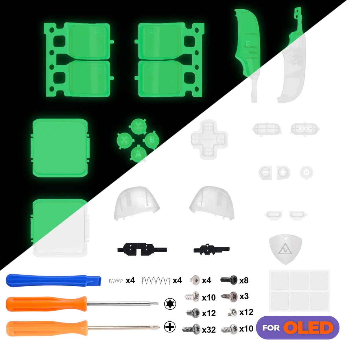 eXtremeRate Replacement Full Set Buttons for Steam Deck OLED DIY Custom ABXY D-pad Trackpad Bumpers Triggers Buttons with Tools