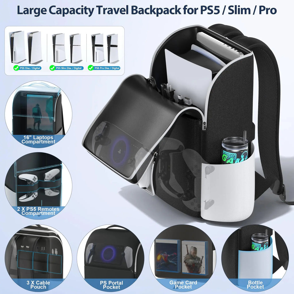 Backpack for PS5/ Slim/ Pro Console Full Protection PS5 Carr