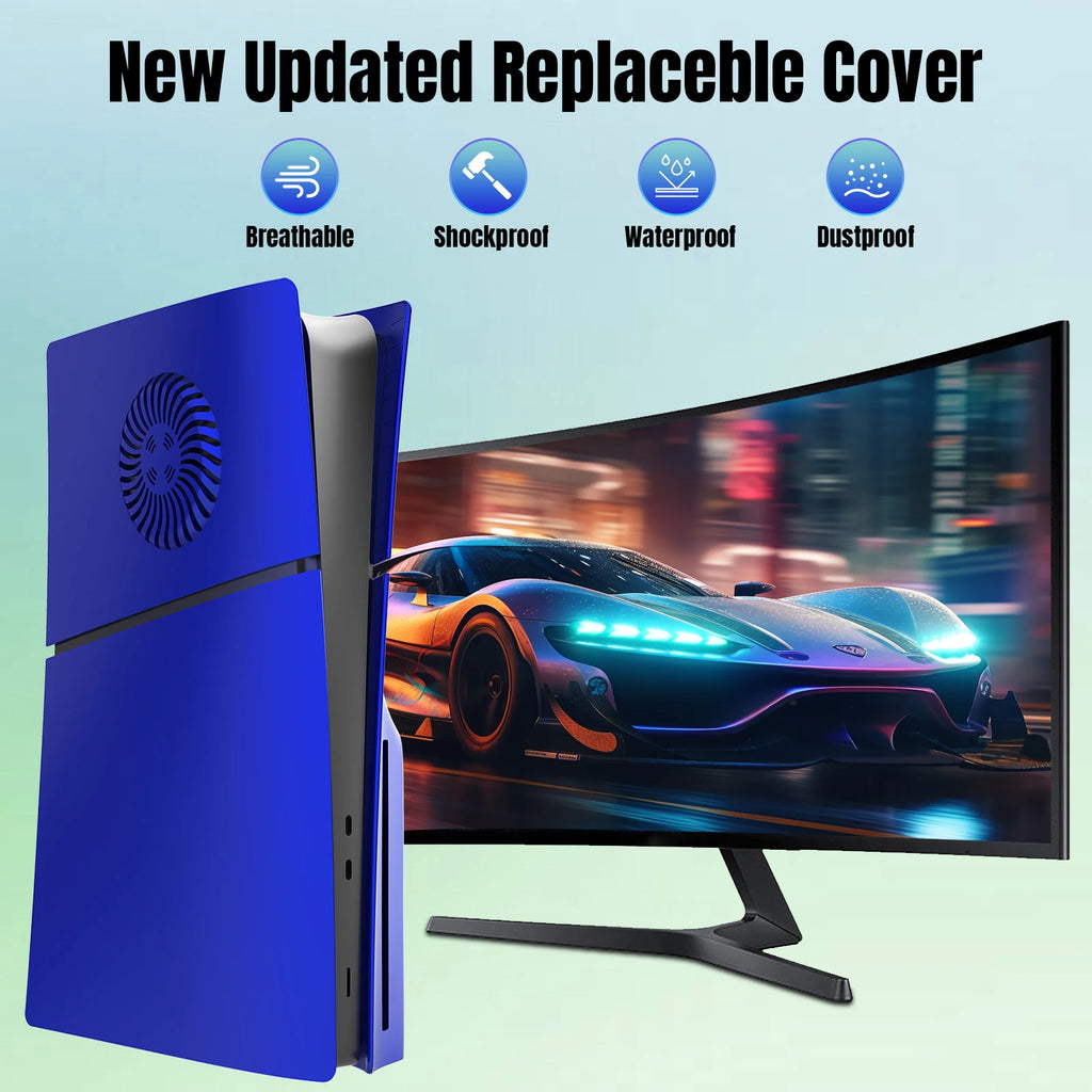Face Plates for PS5 Slim with Cooling Vents Anti-Scratch Sli