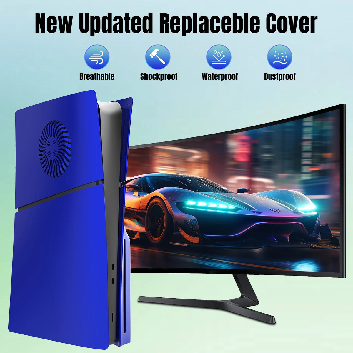 Face Plates for PS5 Slim with Cooling Vents Anti-Scratch Sli
