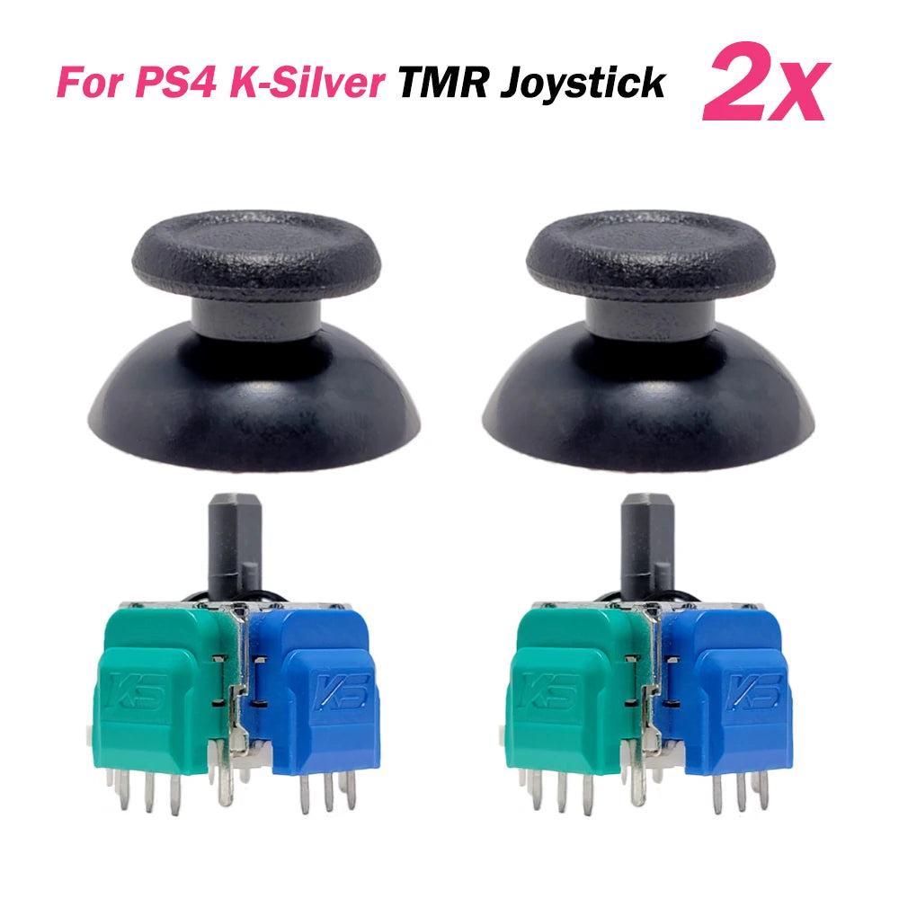 2/10pcs K-Silver JS13 PRO+ TMR Joystick for PS4 DUALSHOCK 4 Analog Stick Hall Joystick No Drift Replacement Thumbstick Grip Cap