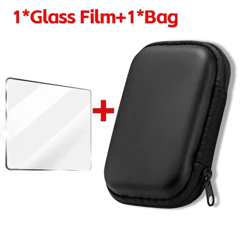 3 IN 1 Carrying Storage Case with Tempered Glass Screen Protectors for R36S Game Console Protectors Kit Anti-Scratch Bag & Films