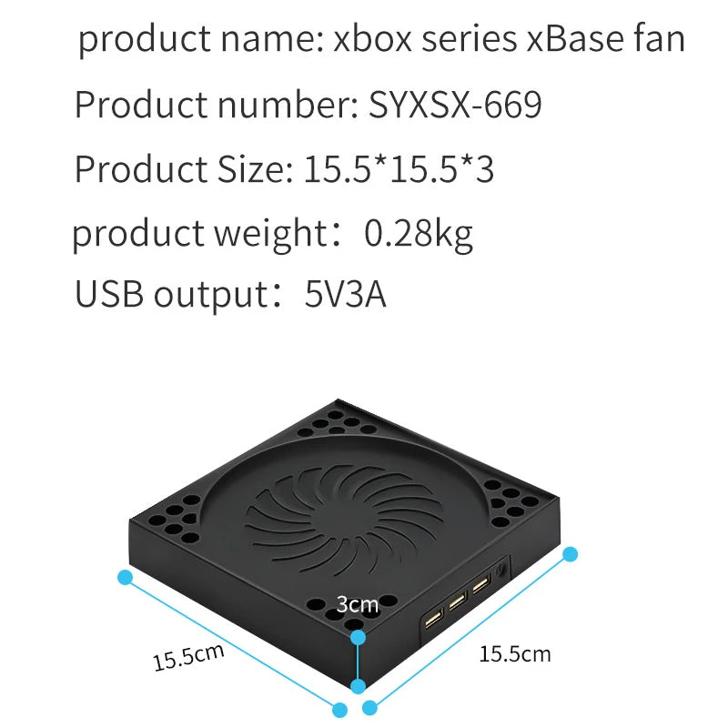 Cooling Fan for Xbox Series X with 3 USB Port Xbox Series X 