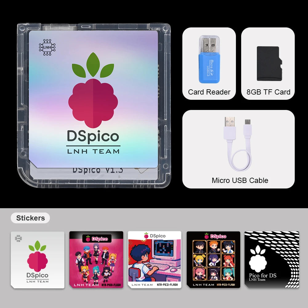 Colorful RP2040 Dspico Game Card Reader MicroUSB White PCBA for Nintendo NDS NDSL DSi 3DS NEW 3DS XL Consoles