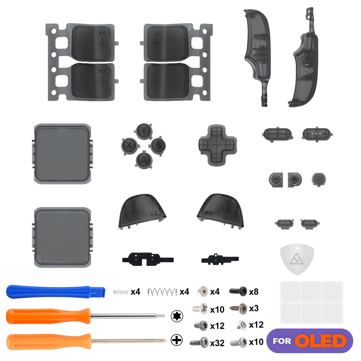 eXtremeRate Replacement Full Set Buttons for Steam Deck OLED DIY Custom ABXY D-pad Trackpad Bumpers Triggers Buttons with Tools