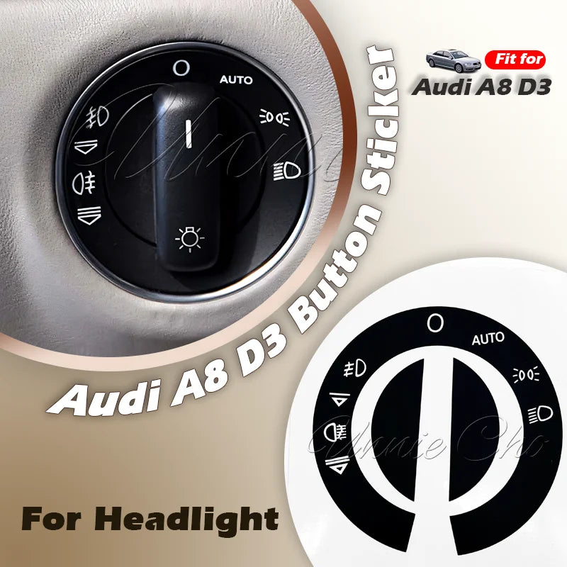 For Audi A8 D3 4E Interior Button Decals 2004 to 2009 For Audi S8 D3 Accessories Refinishing Worn MMI Panel Central Door Lock