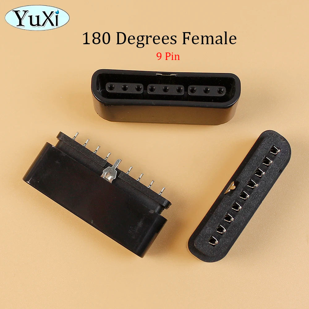 1 Piece For PS2 90 180 Degrees Interface Female Socket 9 Pin