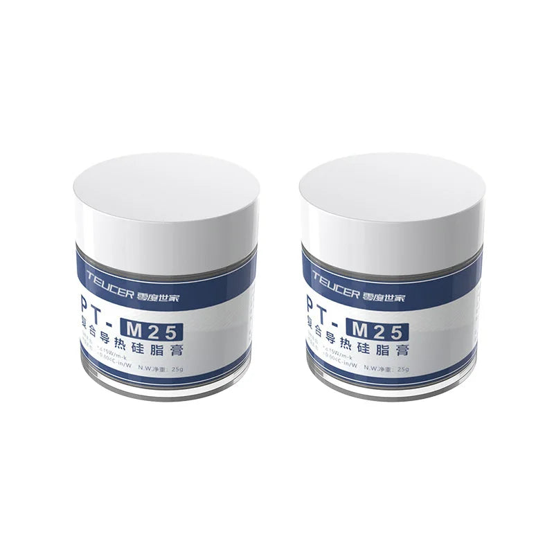 Teucer 25g Canned Thermal Compound Paste Coolers Heat Sink Grease Heatsink Plaste High Durability for CPU GPU PS4 with Scraper