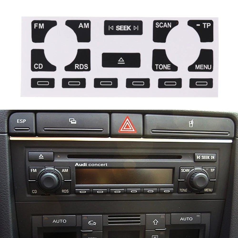 Car Styling Repair Stickers Radio Stereo Worn Peeling Button