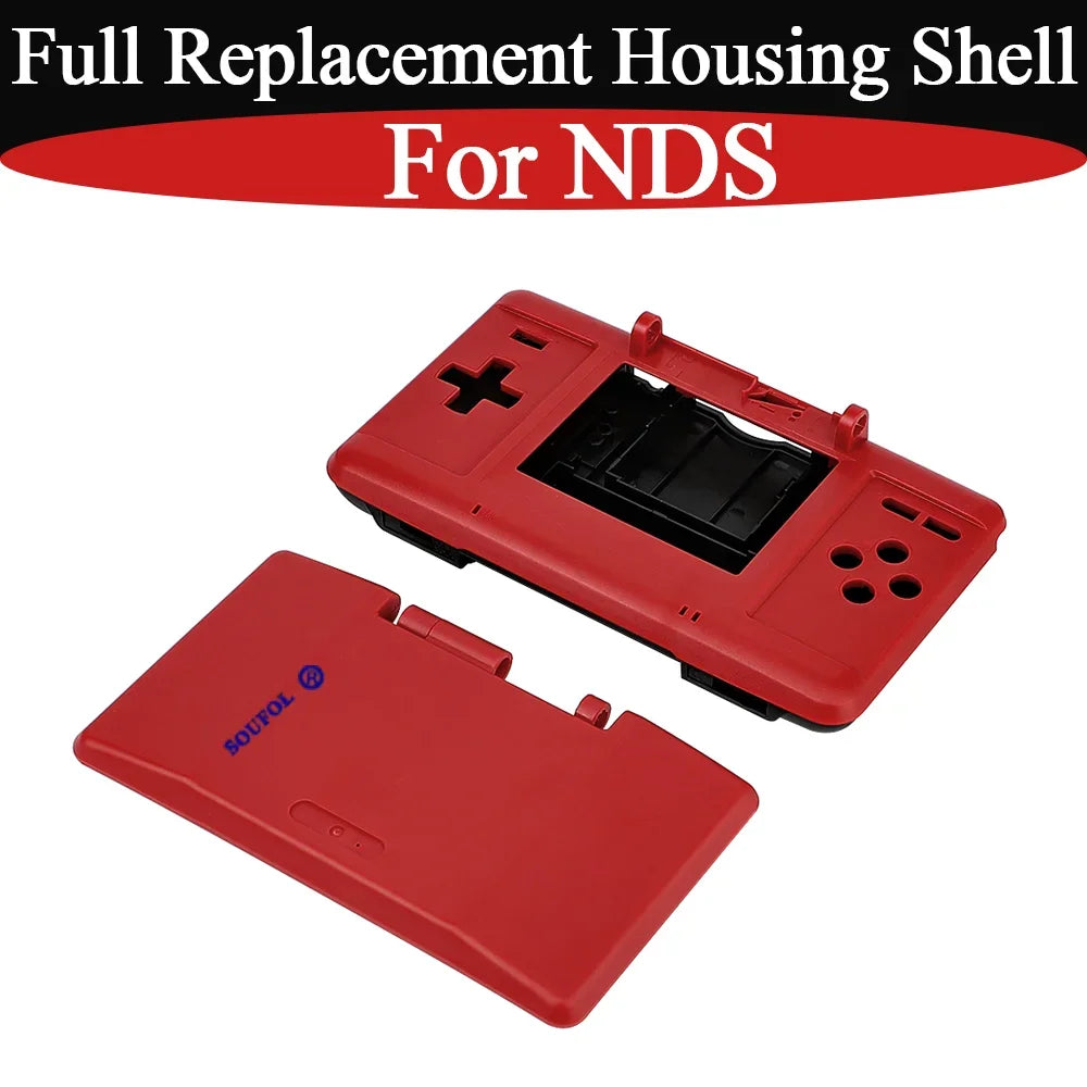 New For NDS Red Full Housing Shell Cover with Buttons Replac