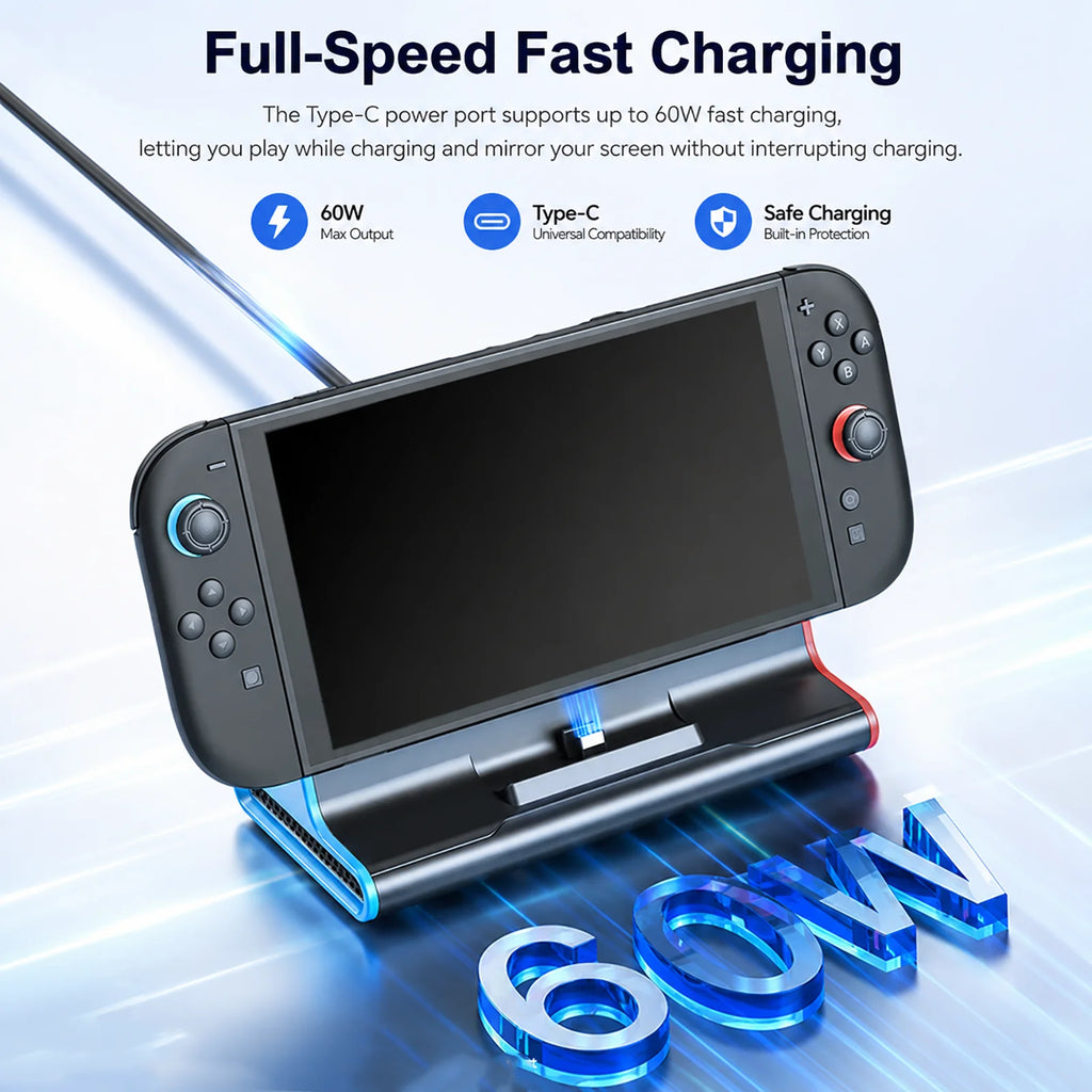 For Switch 2 Docking Station & Hub HDMI TV Converter 4K 60Hz