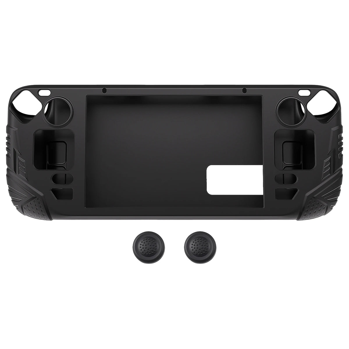 PlayVital Armor Protective Case for Steam Deck LCD Soft Silicone Case W/Back Button Enhancement Designed & Thumb Grips -White