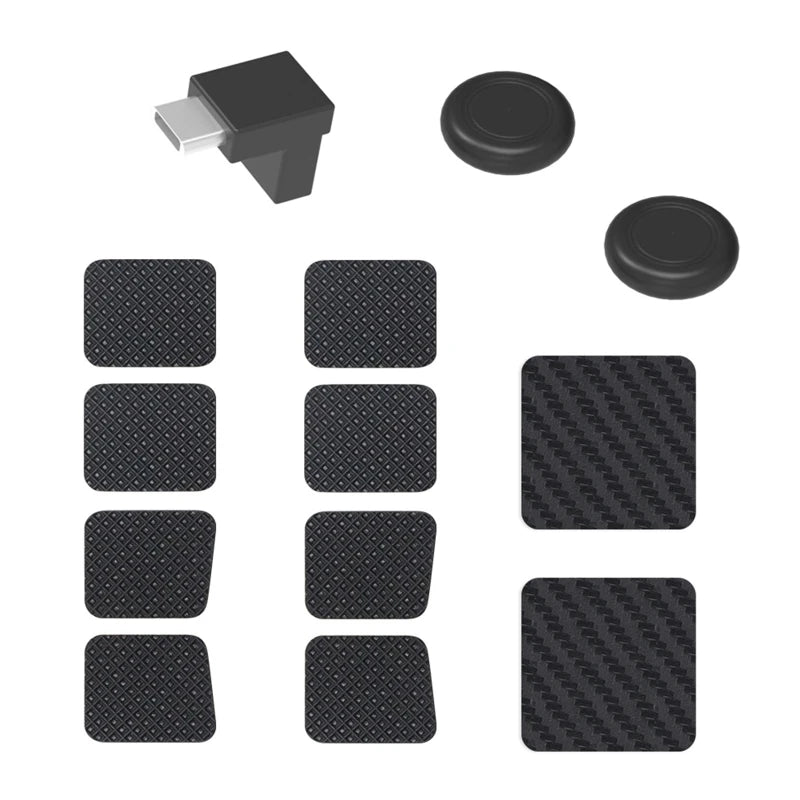 For Steam Deck Host Protection Set Dust Plug Touchpad Sticker Back Button Sticker Silicone Rocker Cap+L-shaped Connector