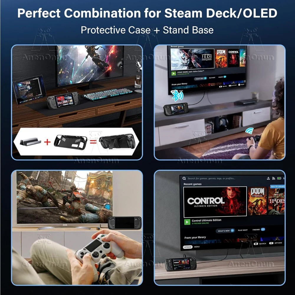 Steam Deck/Steam Deck OLED Full Fit Protective Case w/Foldin