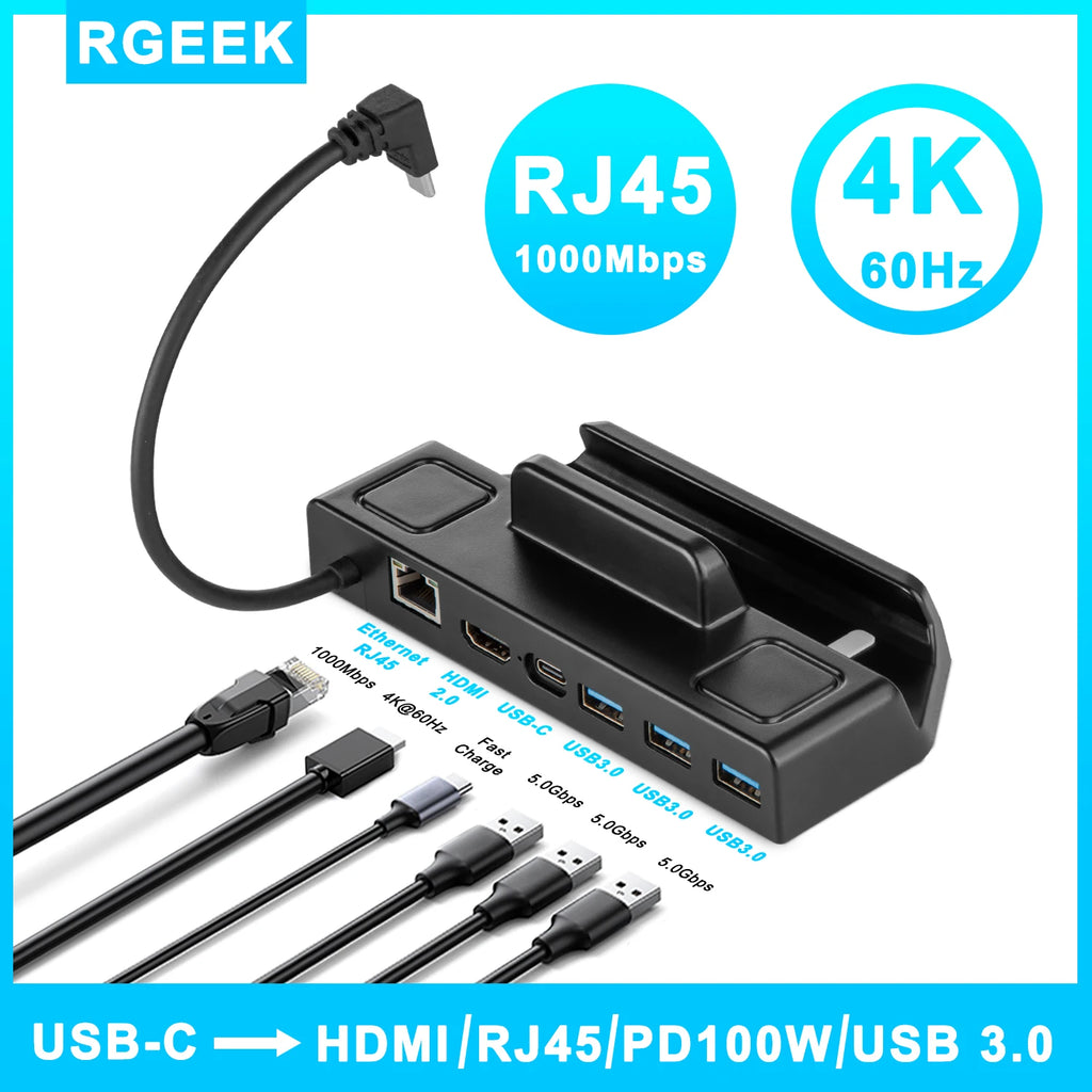 Steam Deck Docking Station TV Base Stand Hub Holder Dock USB