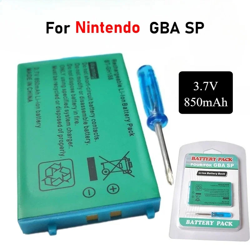 GBASP Battery 3.7V 850mAh Rechargeable Battery for Nintendo 