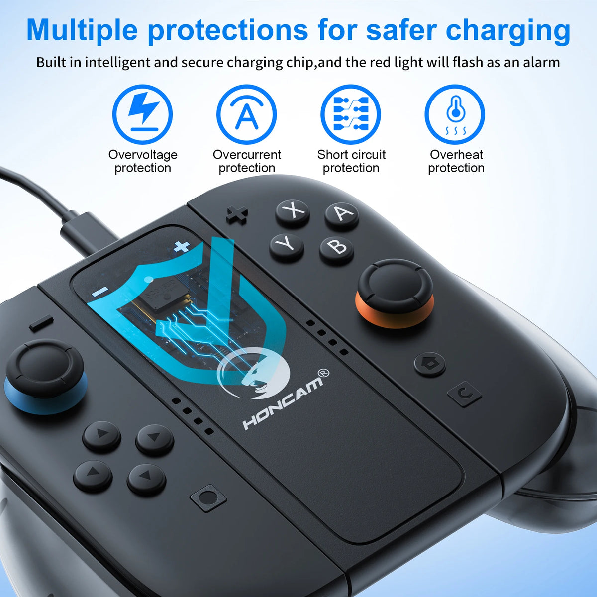 Honcam Joy Con Grip for Switch2 with Charging Station Bracke