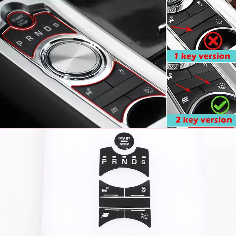 For Jaguar XF XJ 2010-2019 Black Button Stickers Black Covers For Jaguar Car Accessories Interior AC Gear Switch Repair Decals
