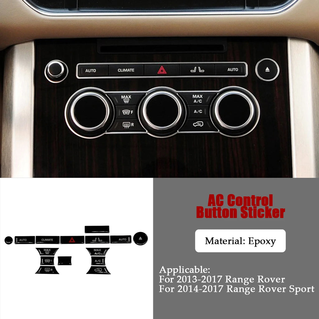 For Range Rover Sport Button Covers Vogue Interior Stickers for Land Rover Discovery 5 Climate Steering Wheel Refurbishment