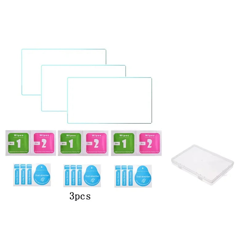 Portable Waterproof Hard Carrying Case Bag+9H Tempered Glass Film Screen Protector for Trimui Smart Pro Handheld Game Console